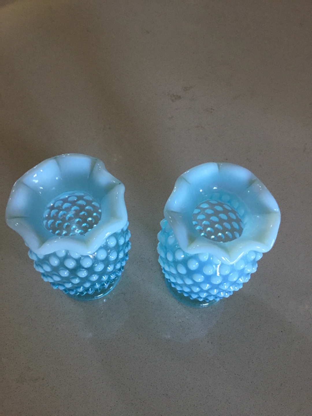 Vintage Vintage Fenton Small Blue Hobnail vases - photo 2