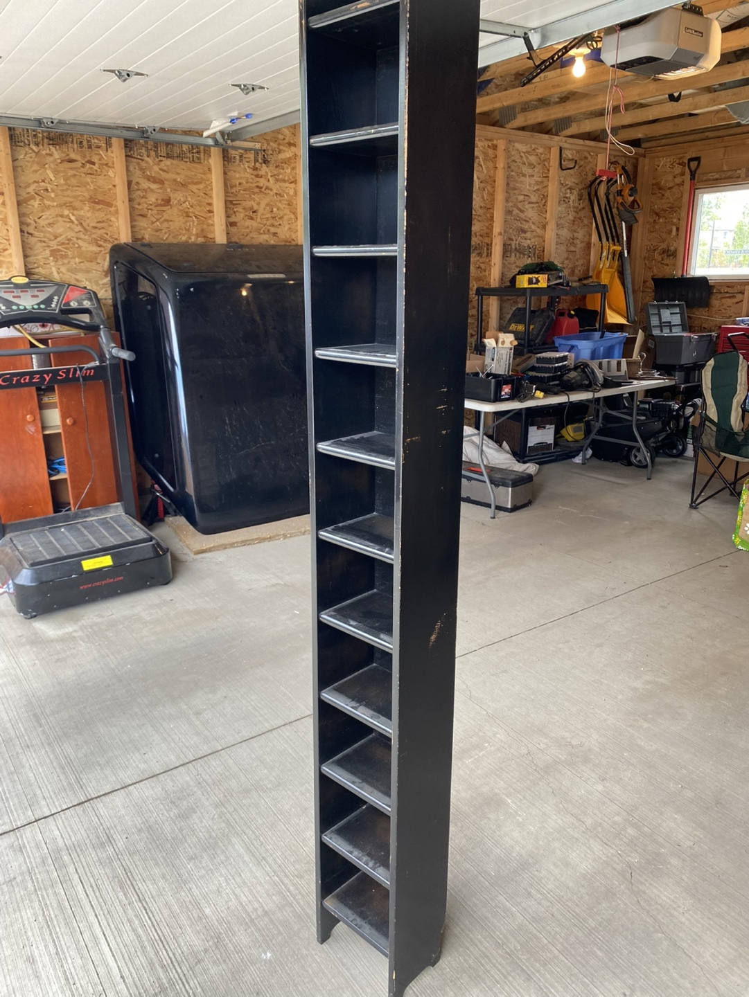 3 Black Wooden Shelf Units