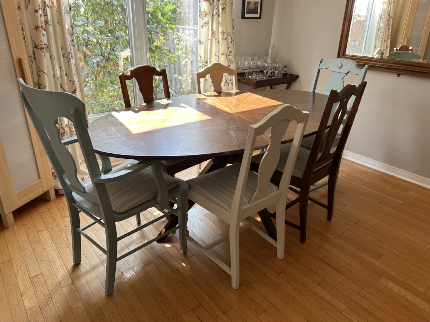 Set of 4 Vintage Dining Chairs and Table