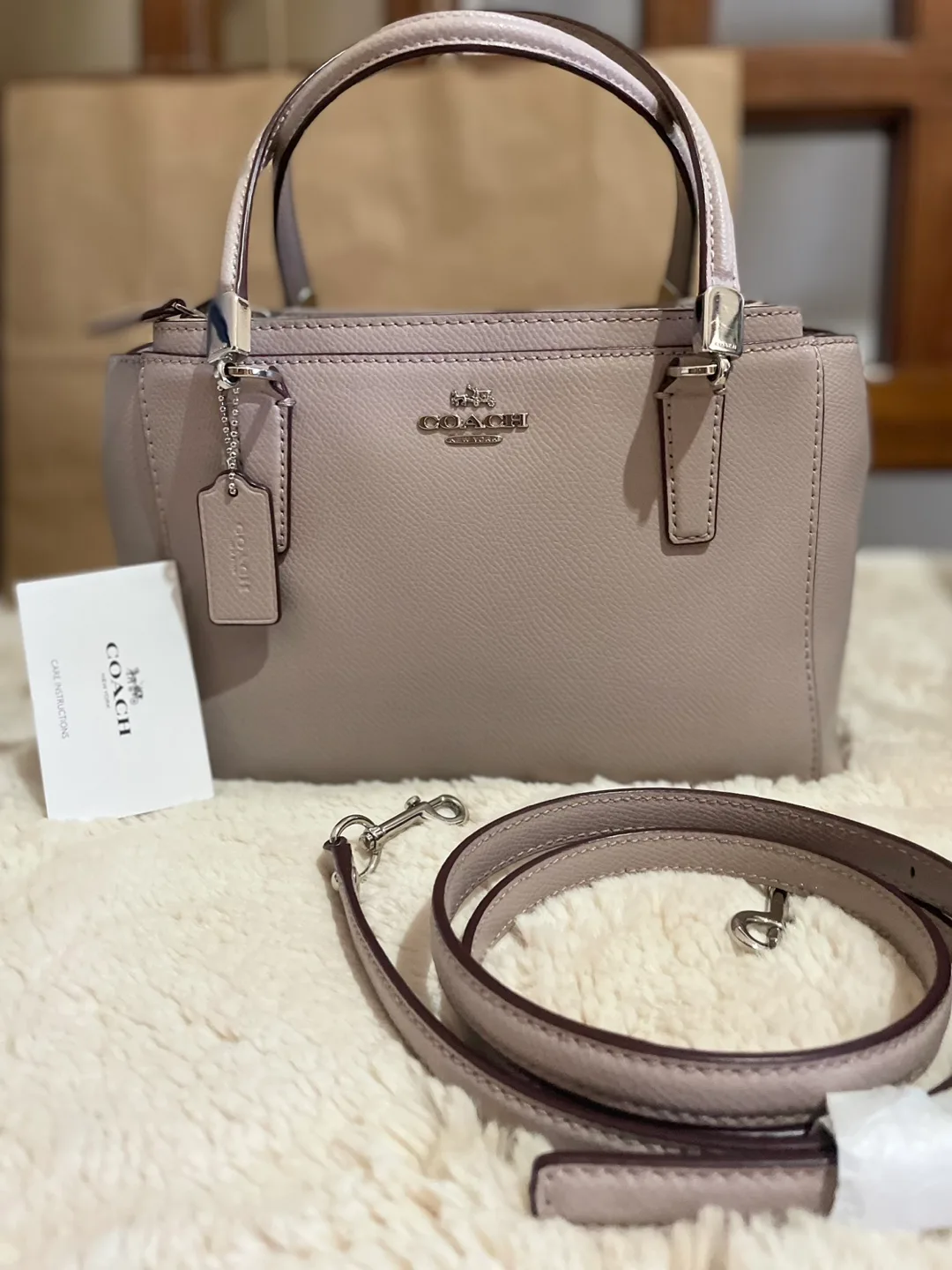 Coach Small  Leather Handbag  - Taupe color thumbnail