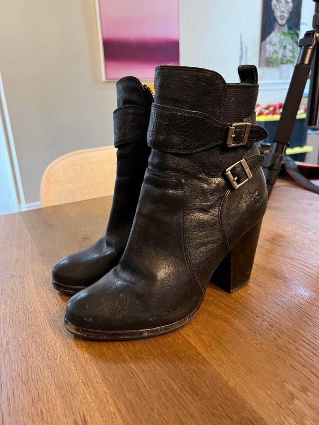 Frye Black Leather Buckle Boots - photo 2