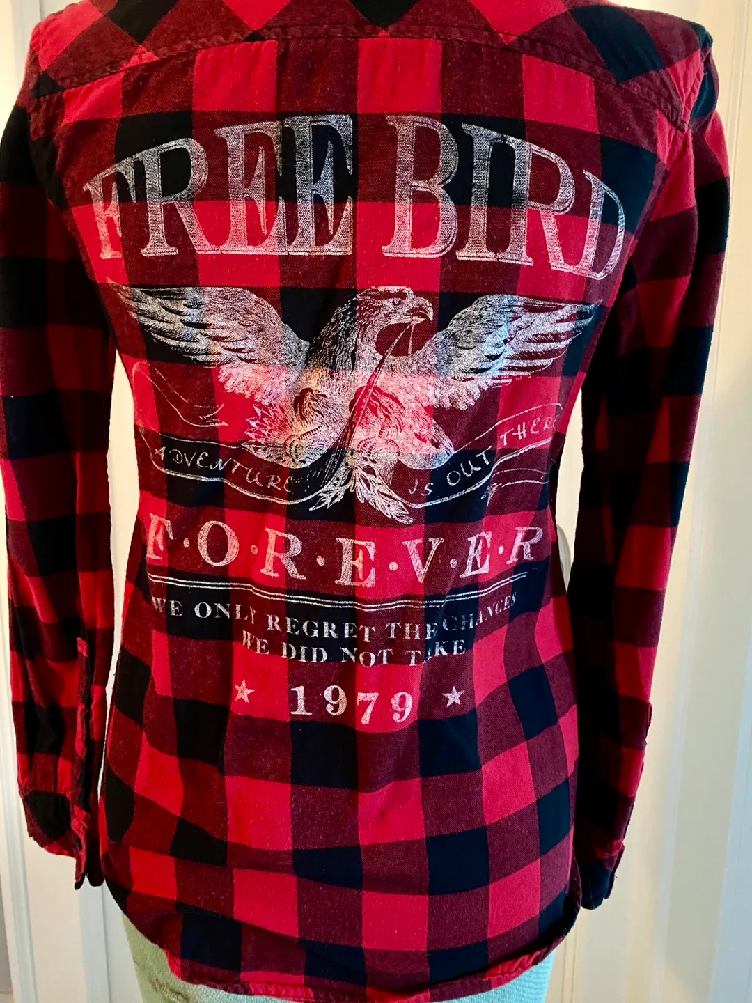 Red/Black Plaid Flannel Shirt image indicator(3)