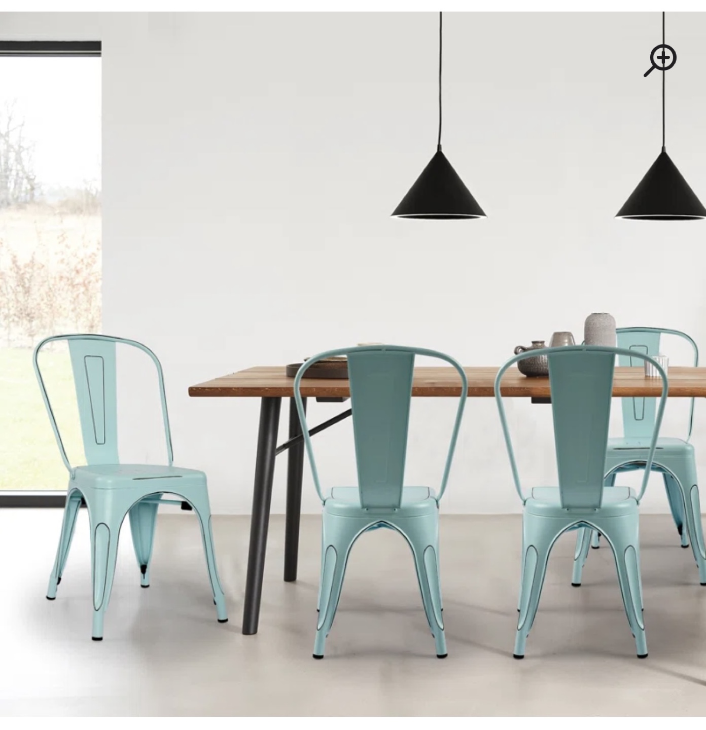 Set of 4 Metal Chairs with Cushions