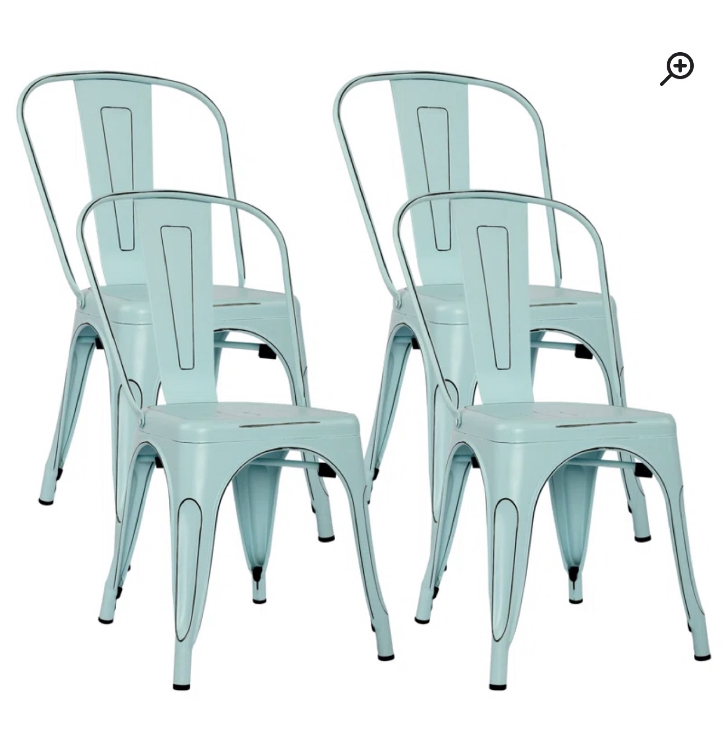 Set of 4 Metal Chairs with Cushions - photo 2