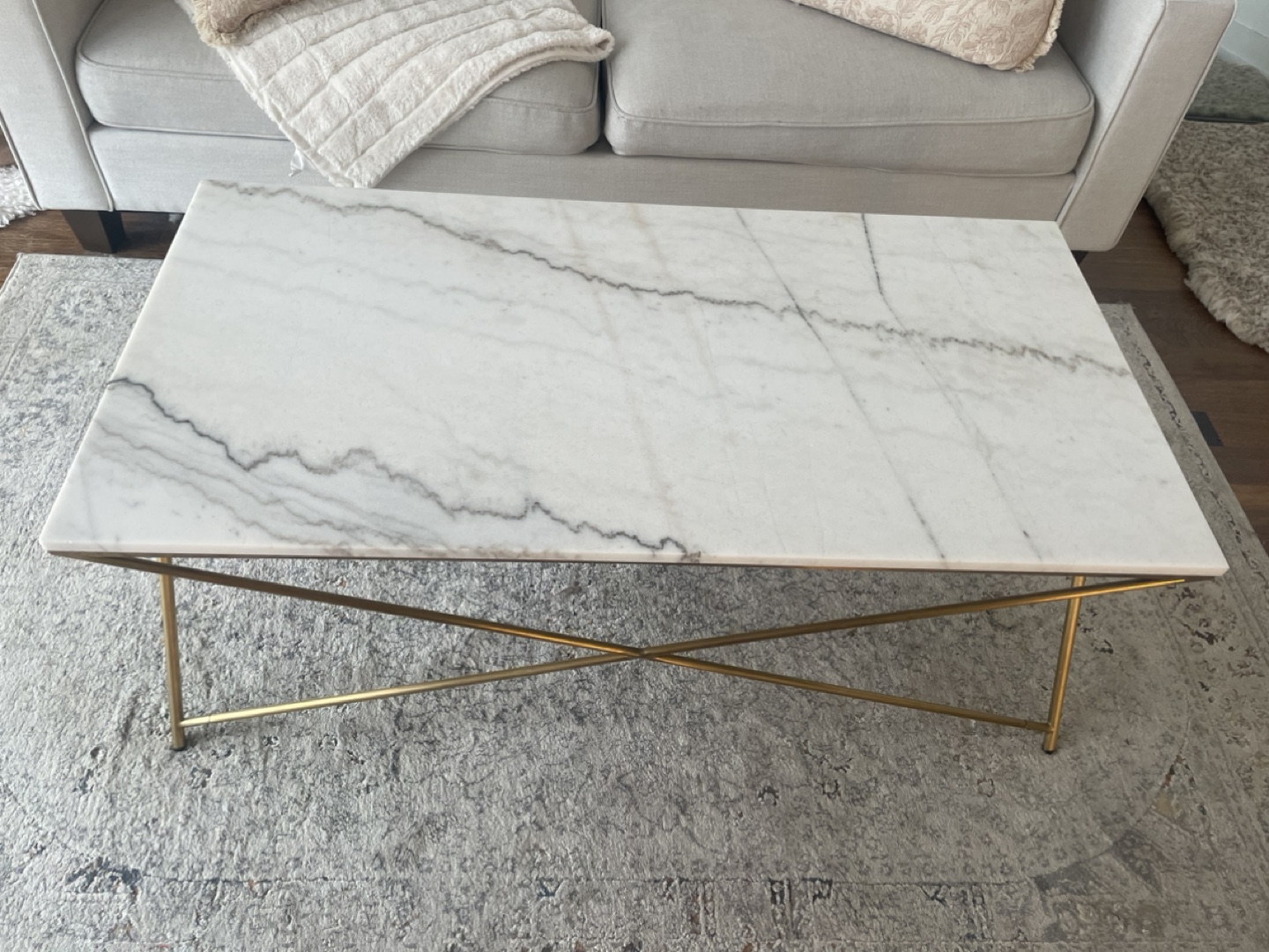 Marble and Gold Coffee Table