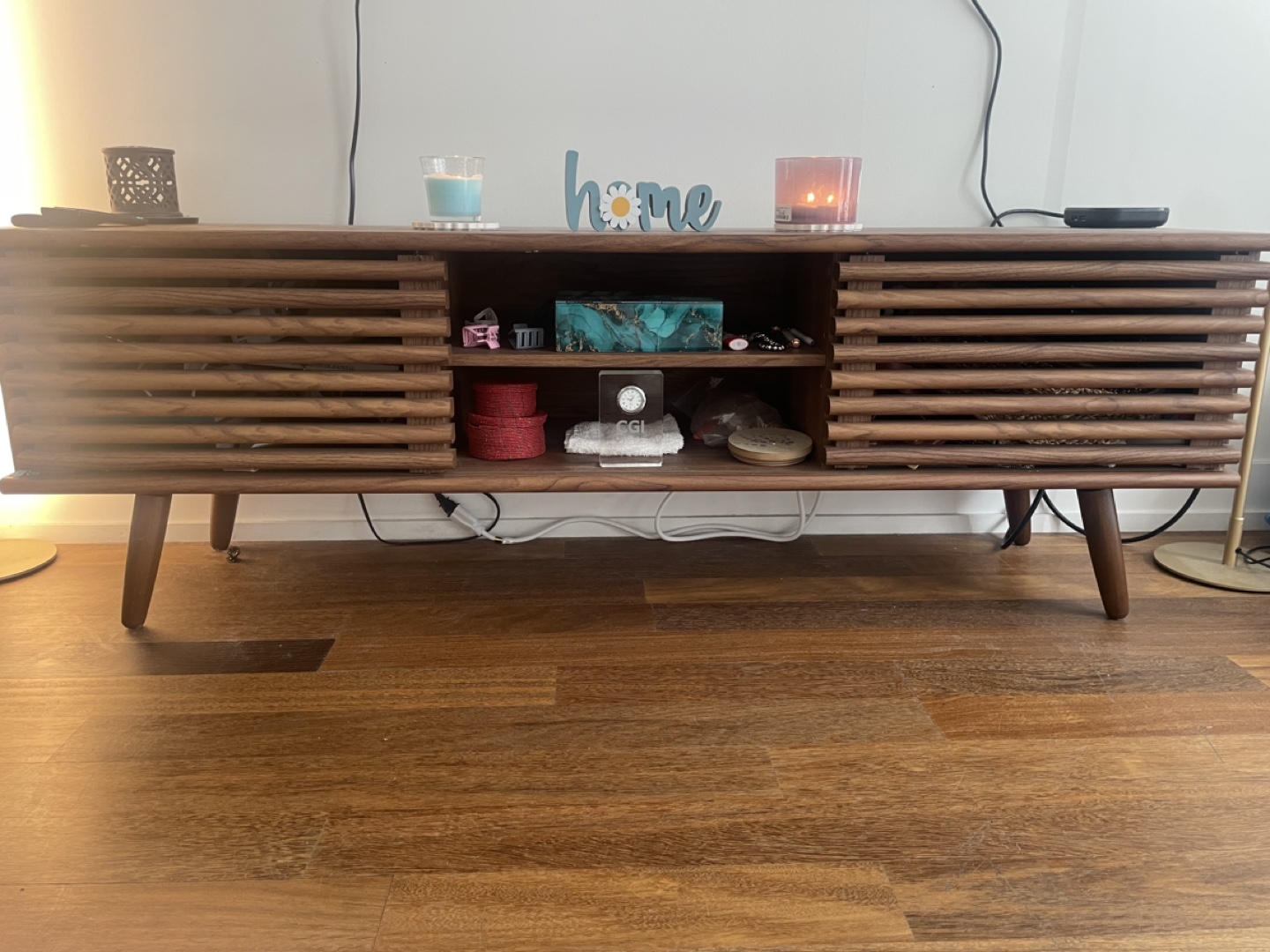 Wood Modern TV stand - used like new