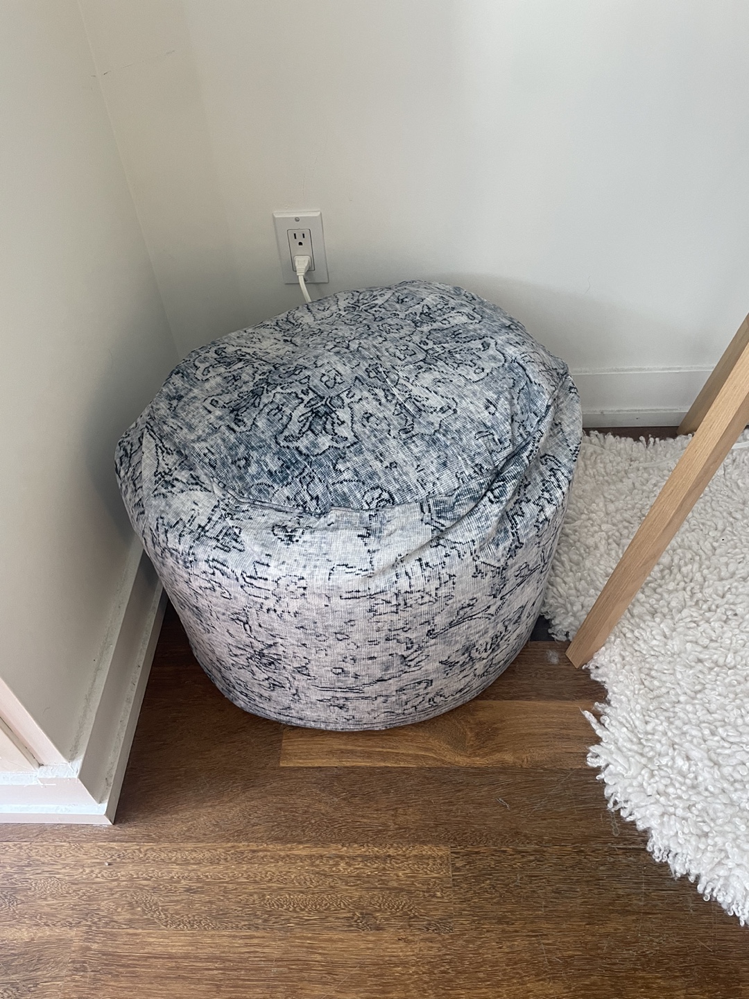 Blue Round Ottoman