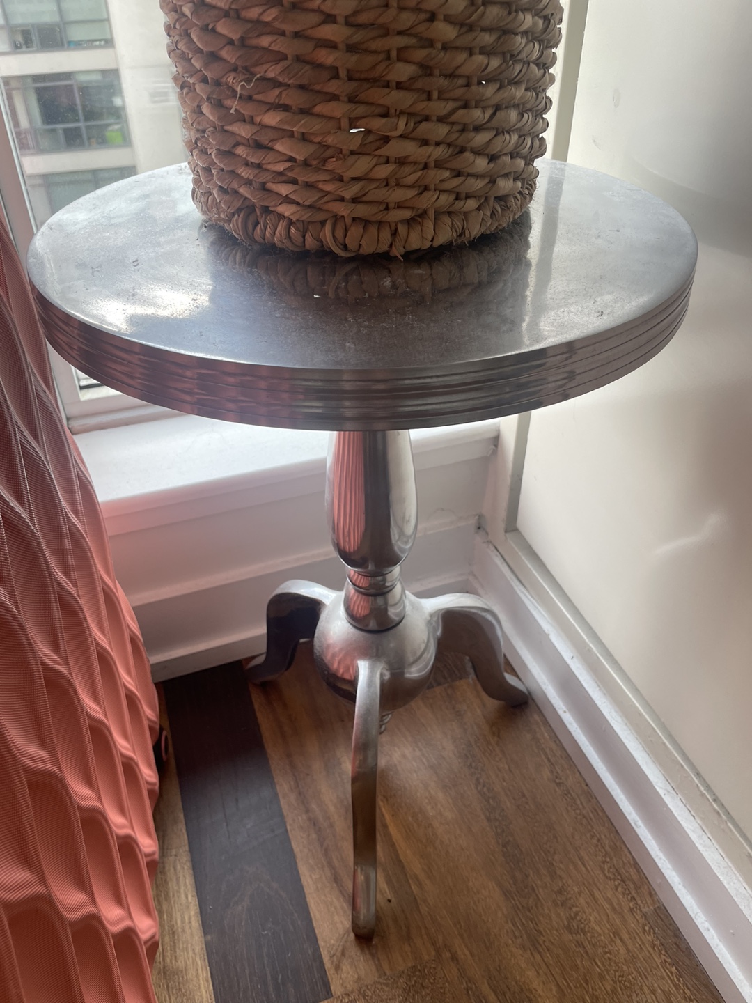 Silver Pedestal Side Table