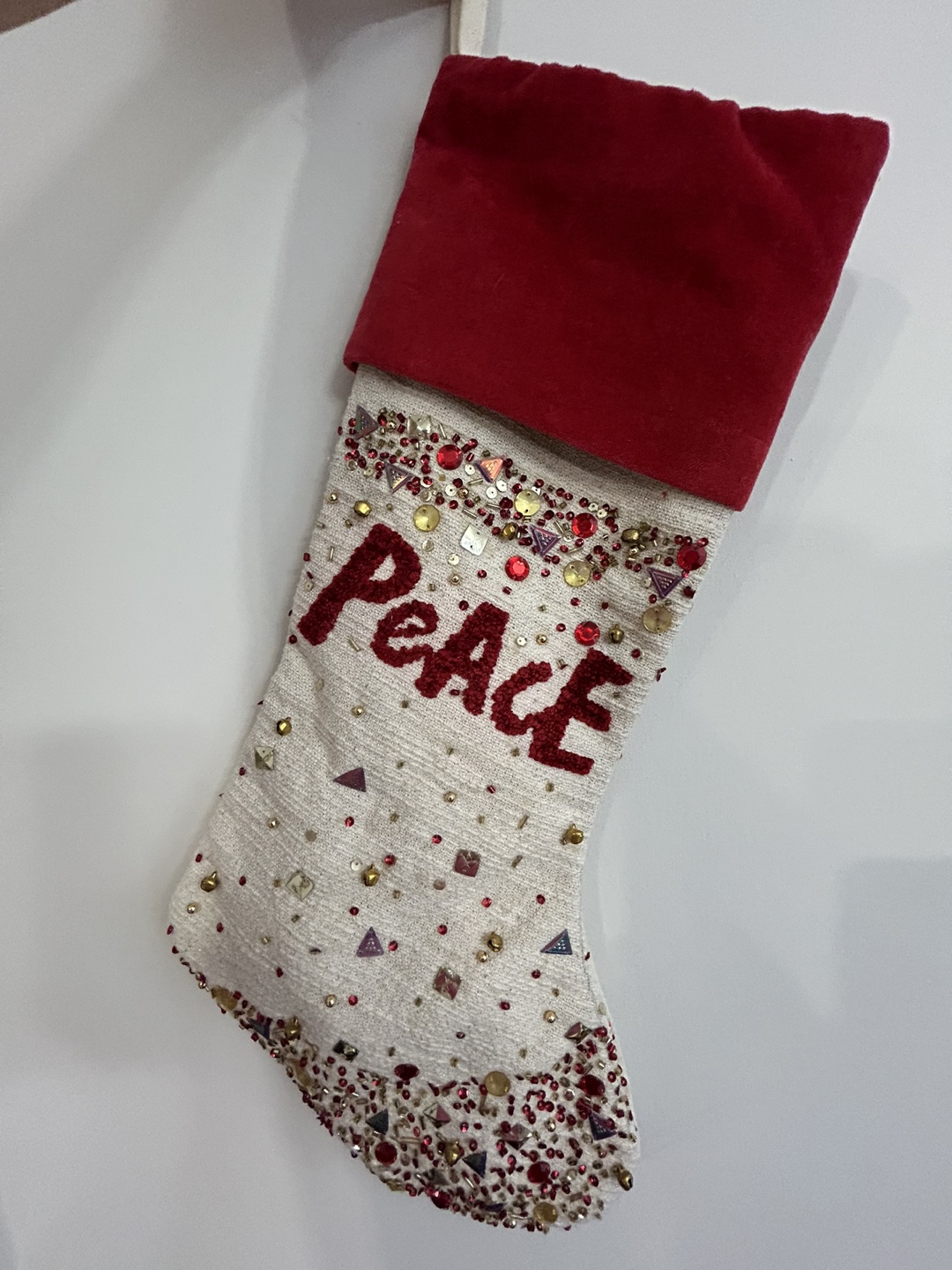 Set of 2 Christmas Stockings - Peace & Joy - photo 3