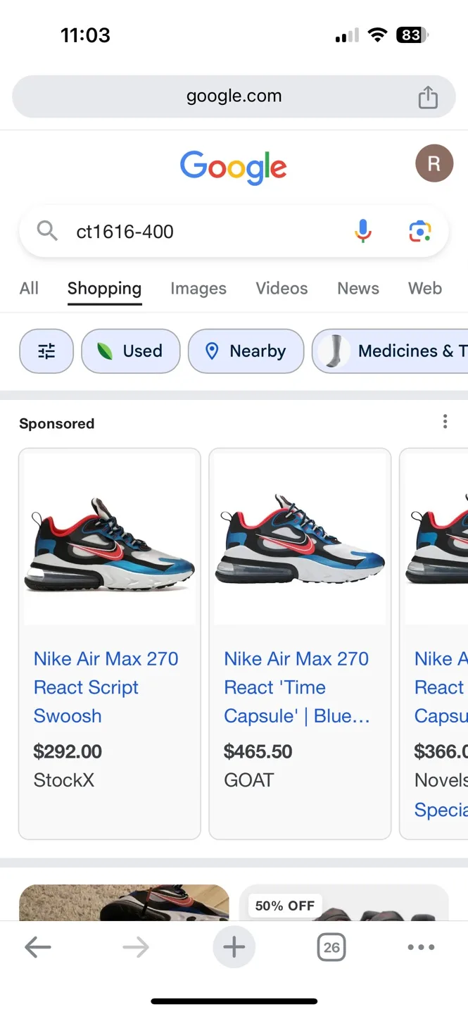 Nike Air Max 270 React “ Time Capsule “ (Size 9.5US Mens) image indicator(4)