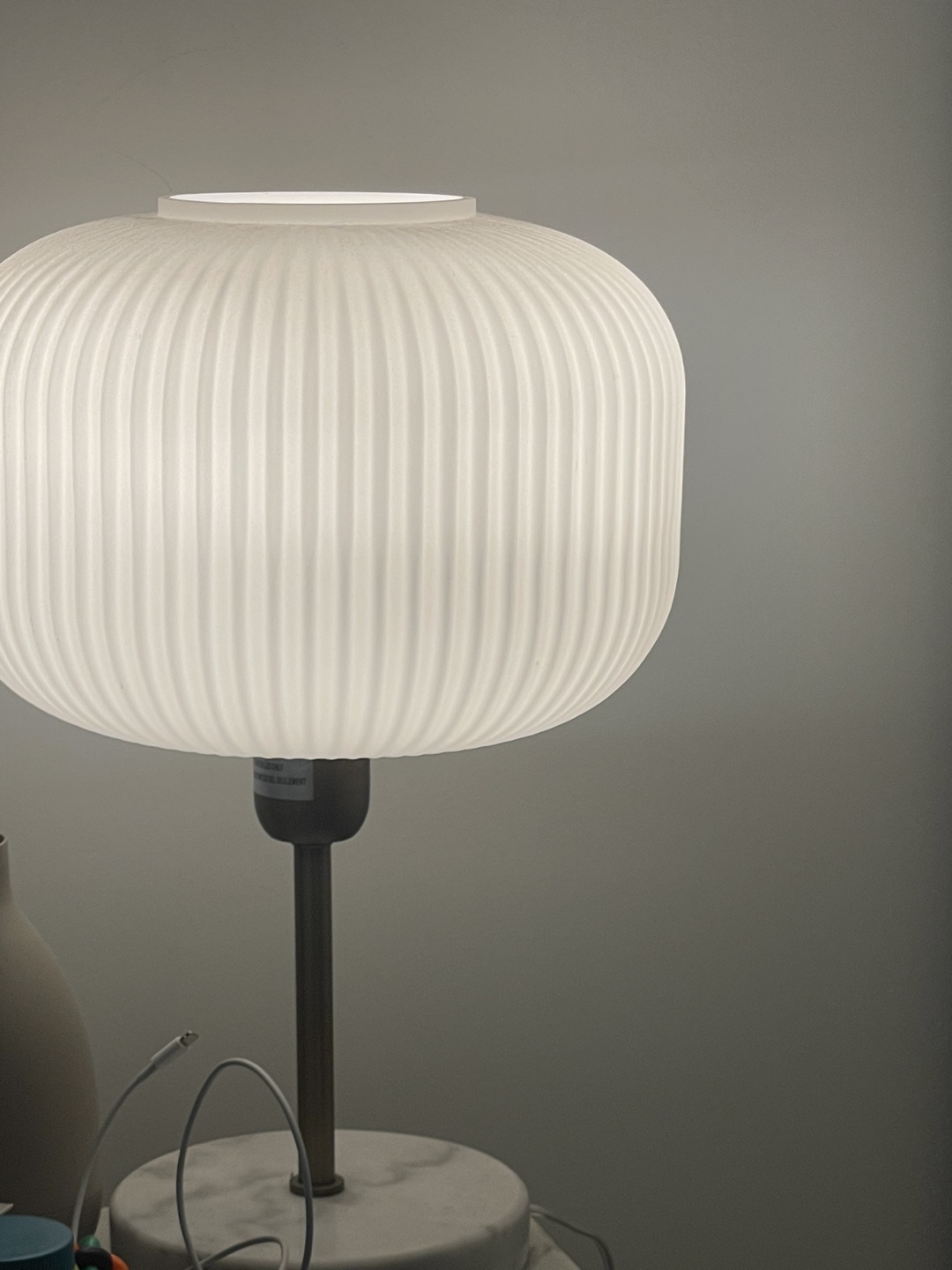 White Table Lamp - marble base