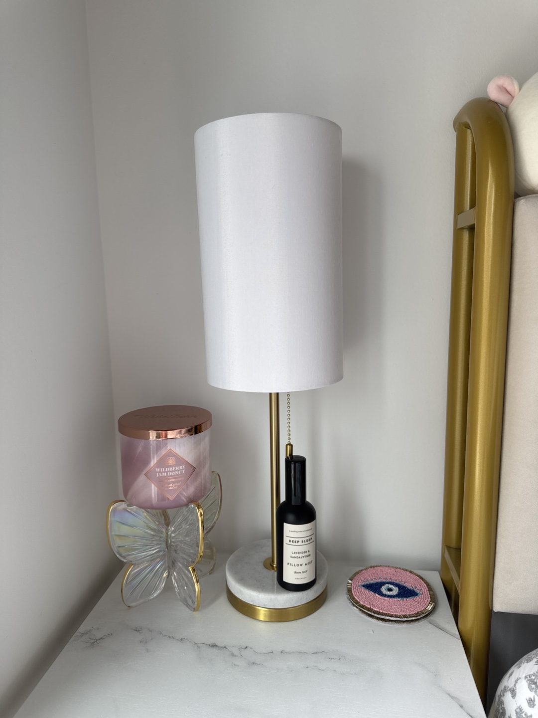 Set of 2 Gold and Marble Table Lamp
