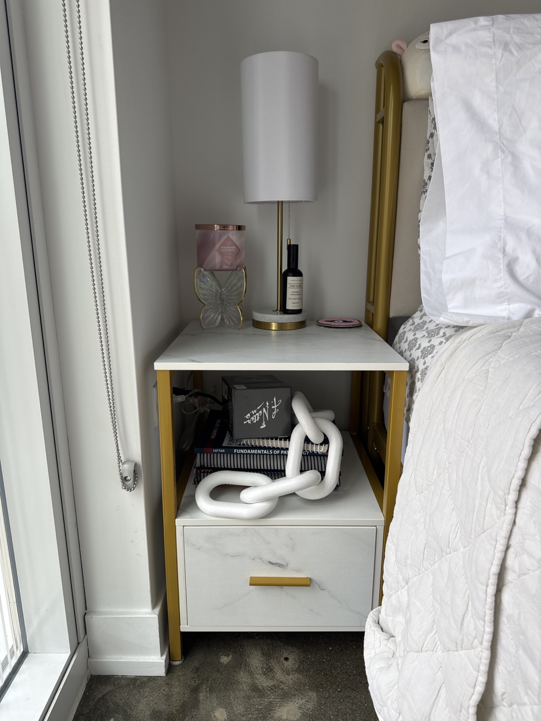 Set of 2 Gold and Marble Table Lamp - photo 2