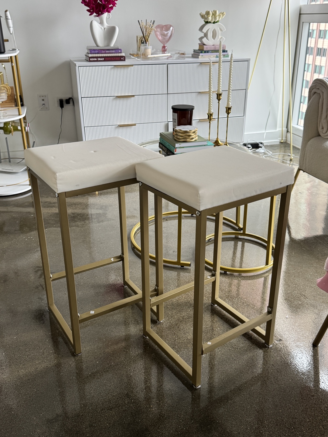 Gold Bar Stools (Set of 2) - photo 2