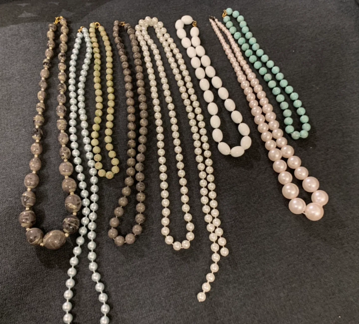 $5 for all - Set of 8 Faux Pearl Beaded Necklaces thumbnail