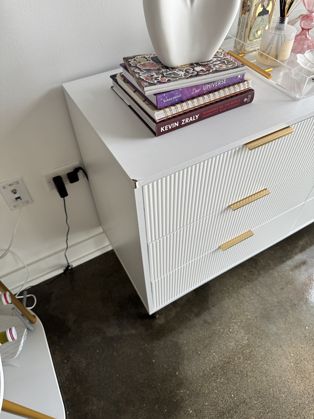 White Dresser with Gold Accents - photo 4