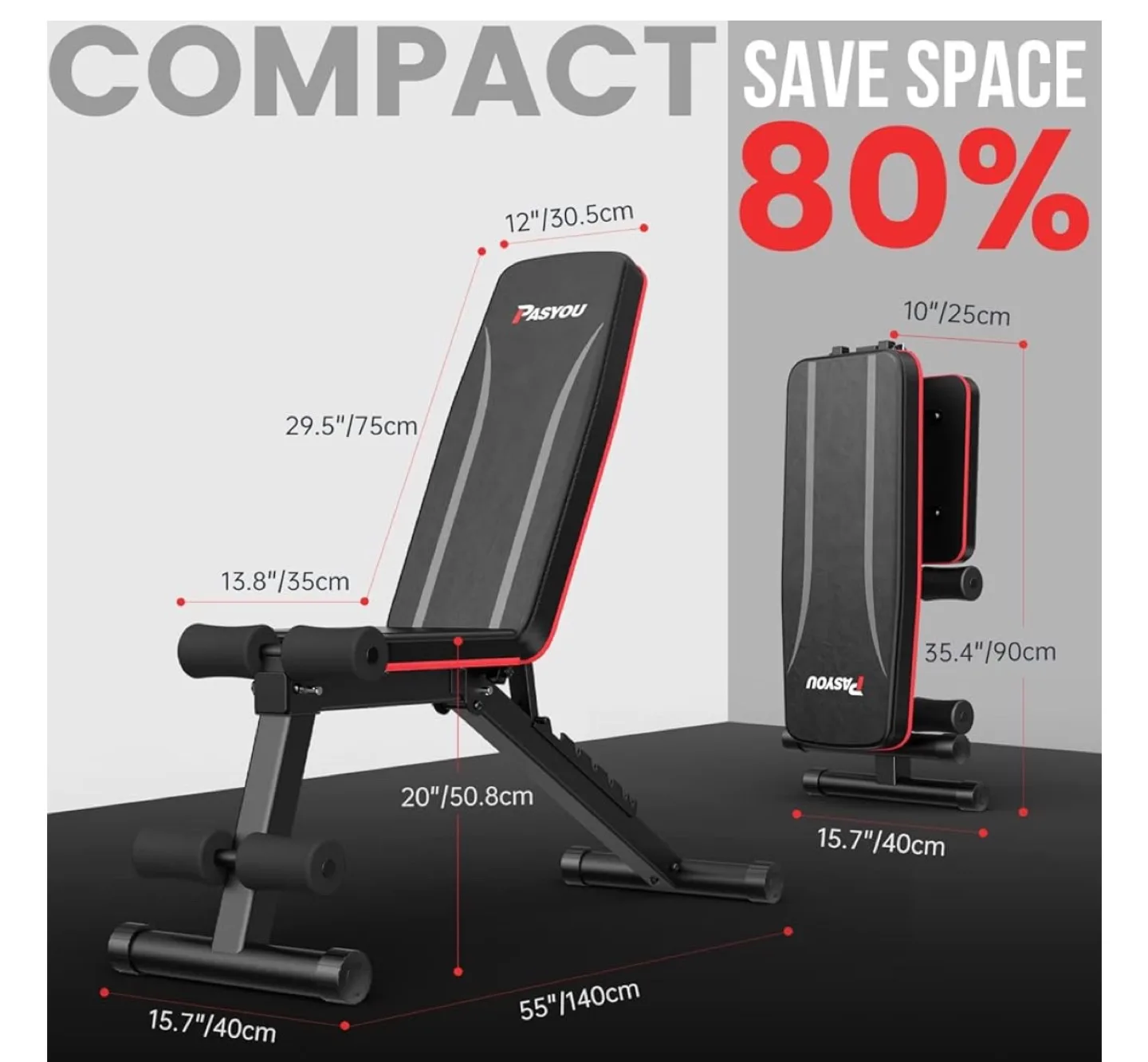 Pasyou Weight Bench adjustable foldable image indicator(5)