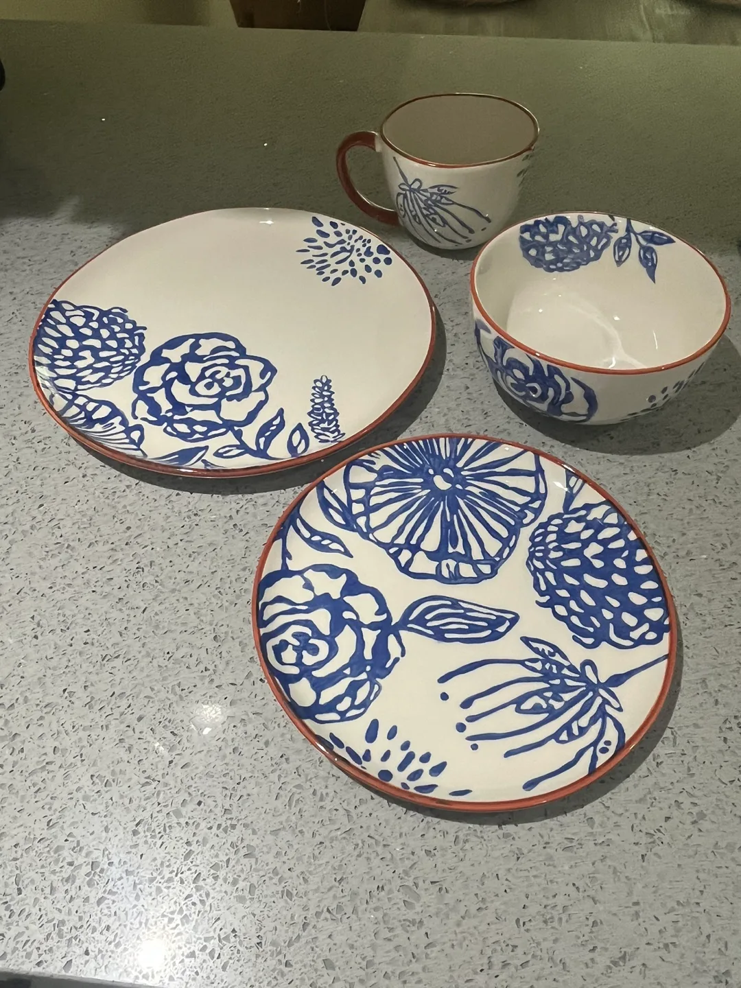 Baum Begonia 16 piece Blue Floral Dinnerware Set thumbnail
