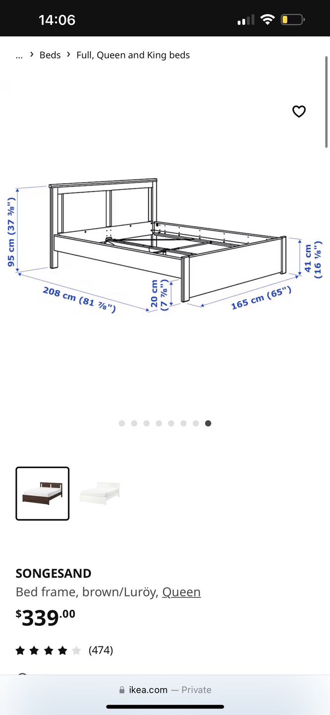 IKEA SONGESAND Bed Frame, Queen Size - photo 2