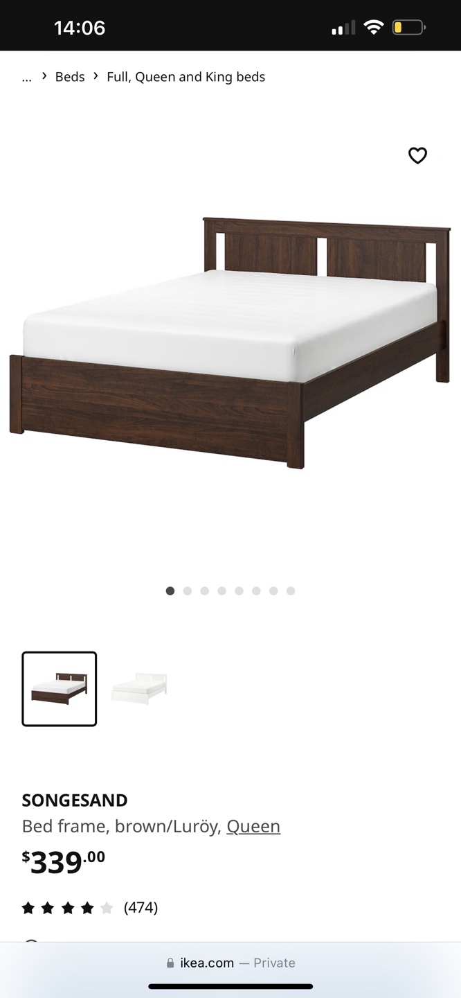 IKEA SONGESAND Bed Frame, Queen Size