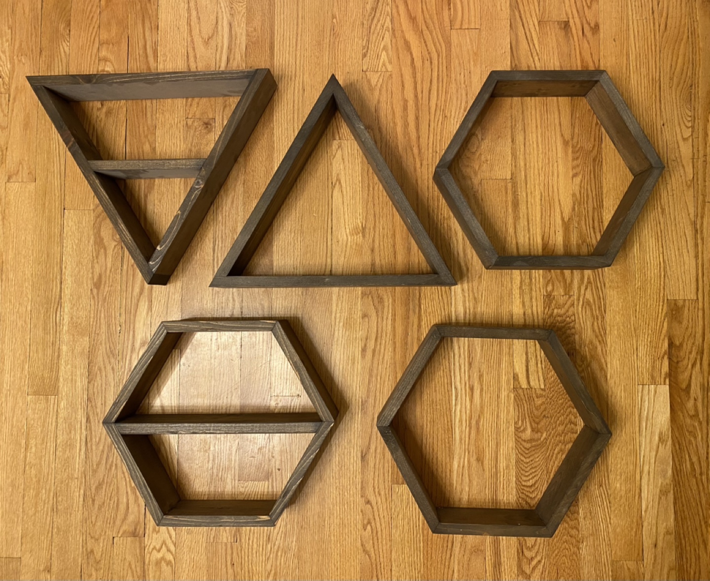 Geometric Wooden Wall Shelves