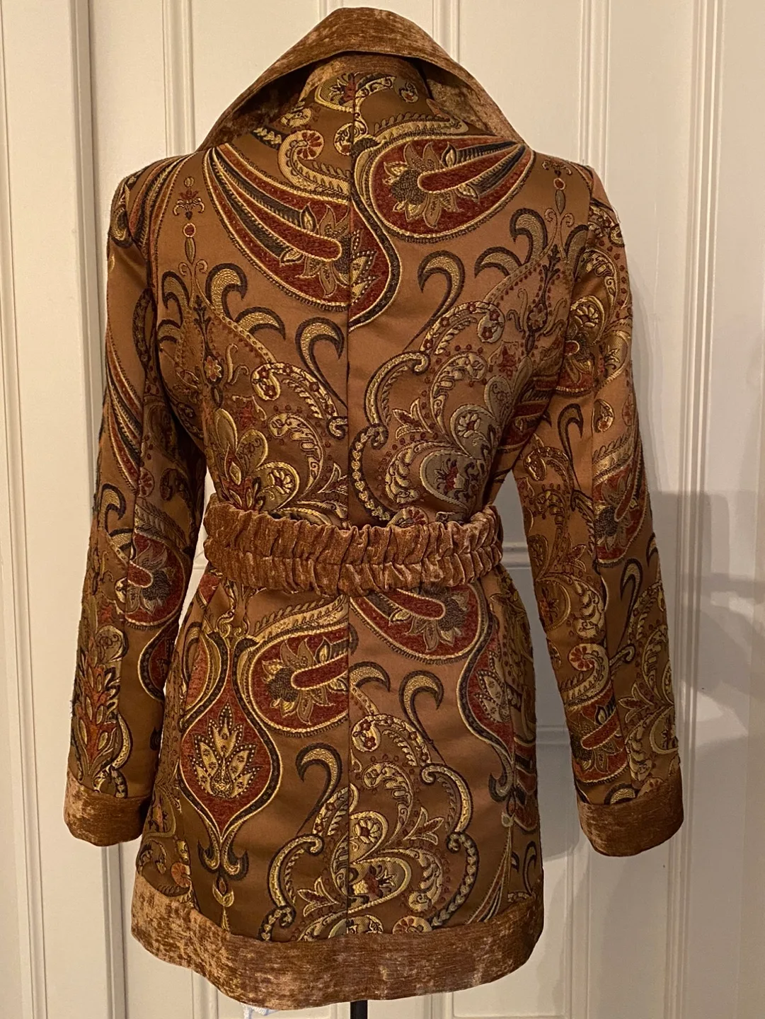 Tapestry Gold & Brown Coat w Belt image indicator(7)