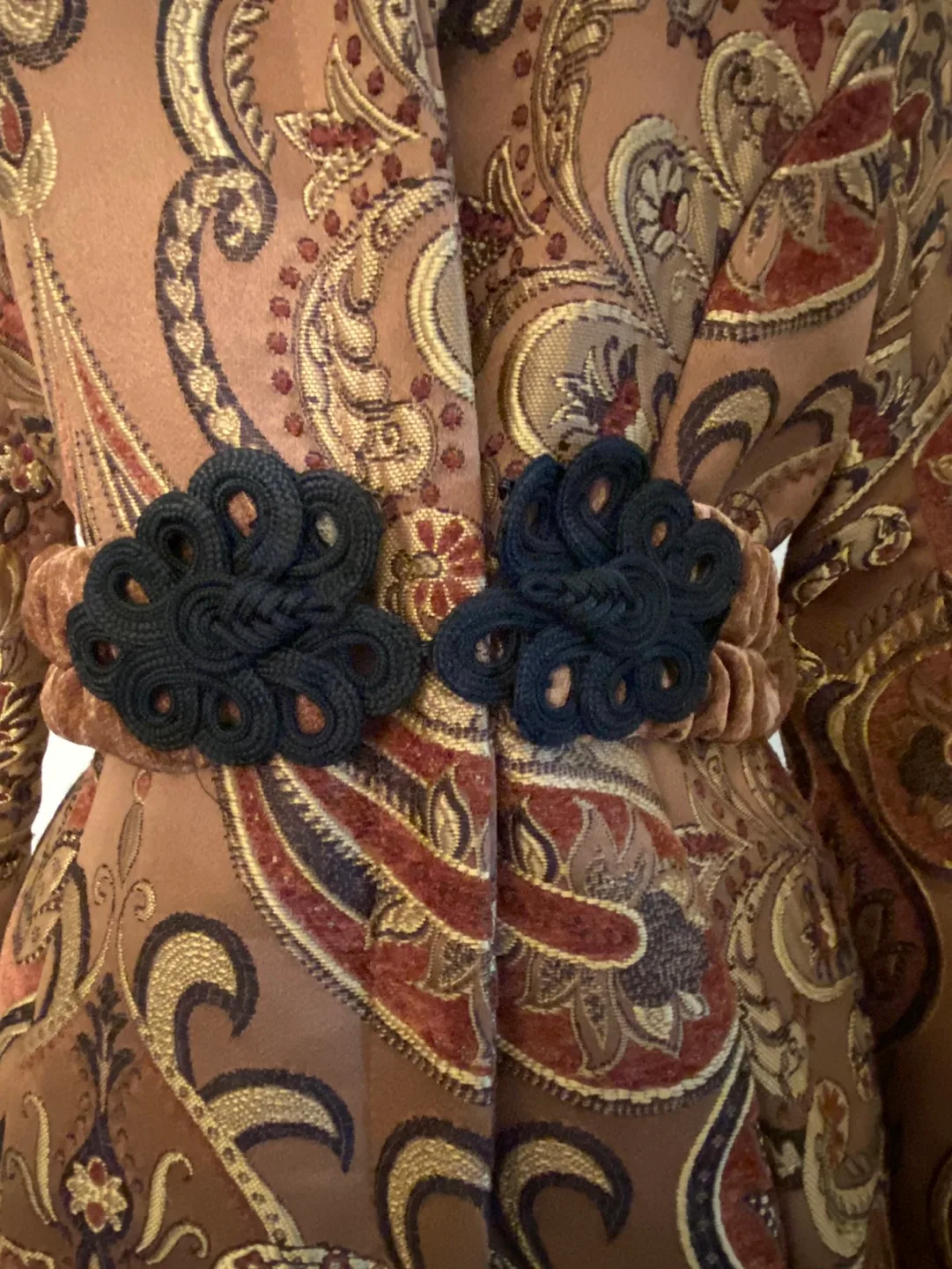 Tapestry Gold & Brown Coat w Belt image indicator(9)