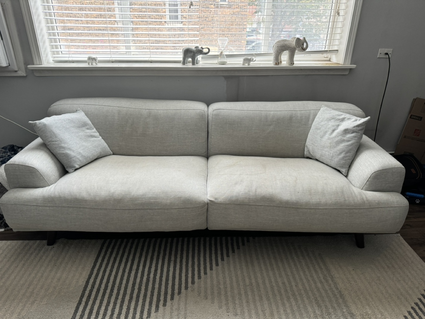Poly & Bark  Mid-Century Modern Grey Sofa