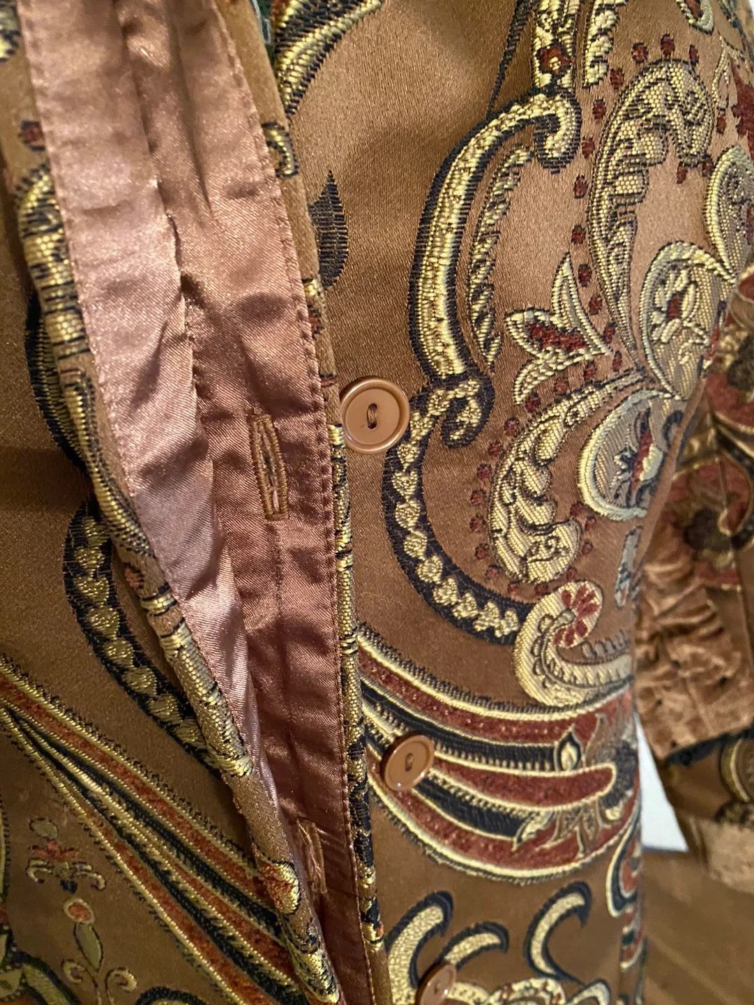Tapestry Gold & Brown Coat w Belt image indicator(10)