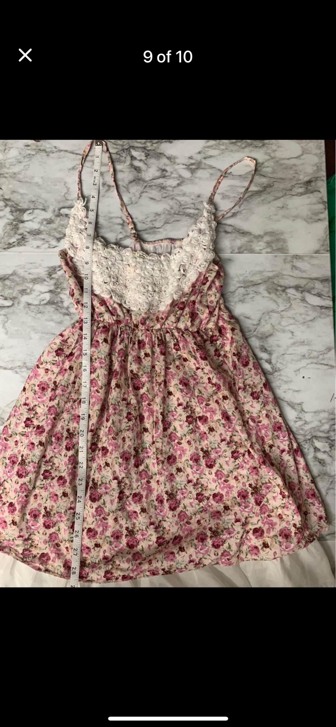 Women’s Floral Chiffon Sleeveless Dress with Lace Detail - photo 4