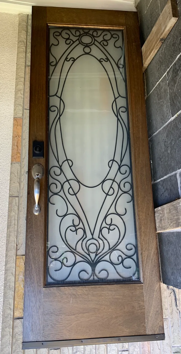 Exterior Double Door with Wrought Iron Design (mahogany wood) thumbnail