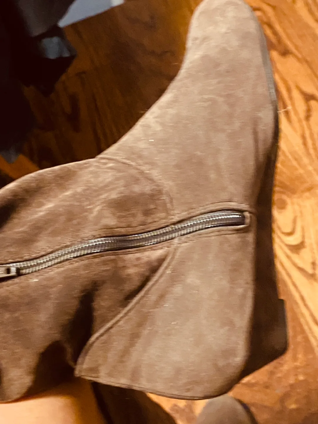 New faux suede Brown over the knee  Boots image indicator(4)