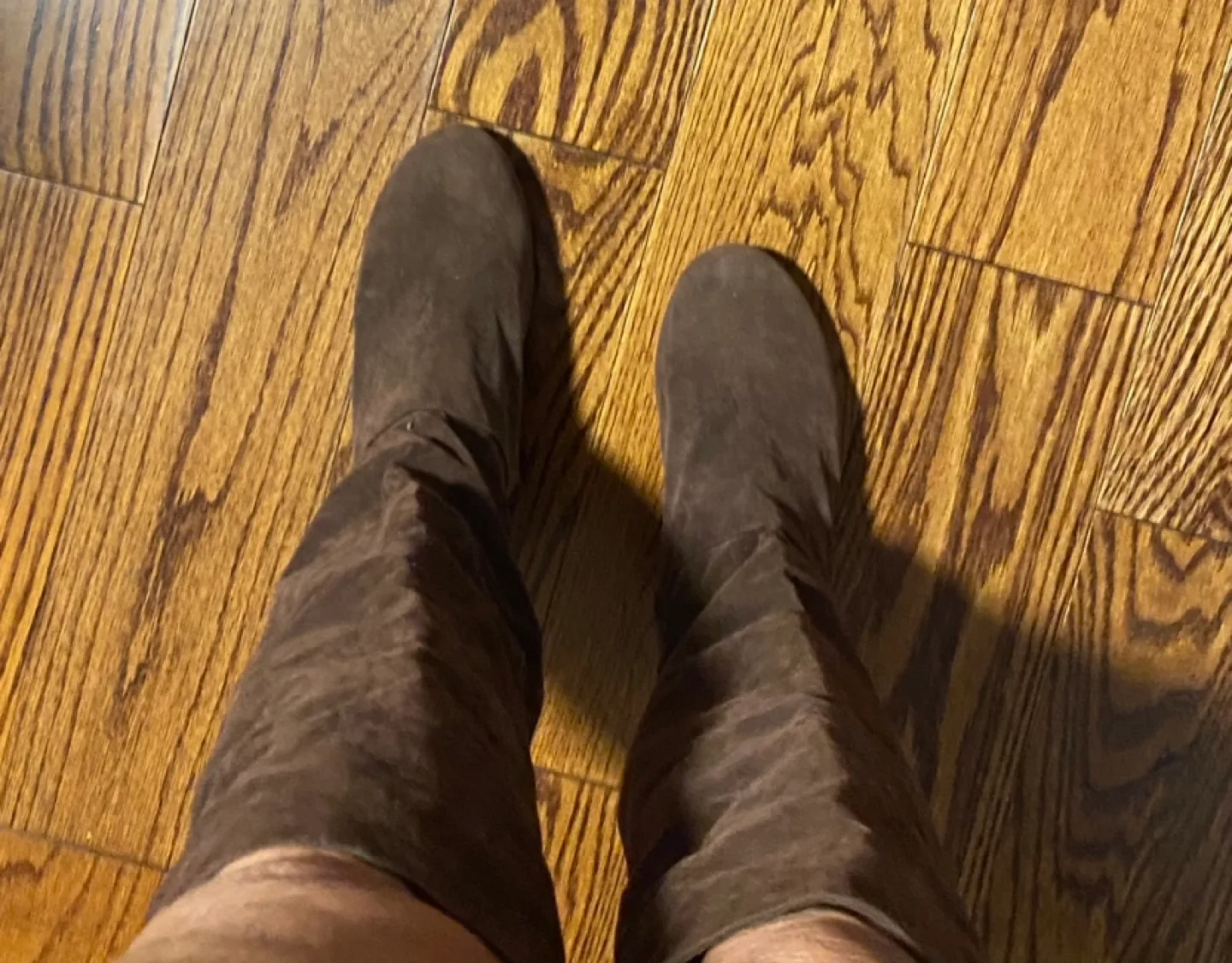 New faux suede Brown over the knee  Boots image indicator(3)