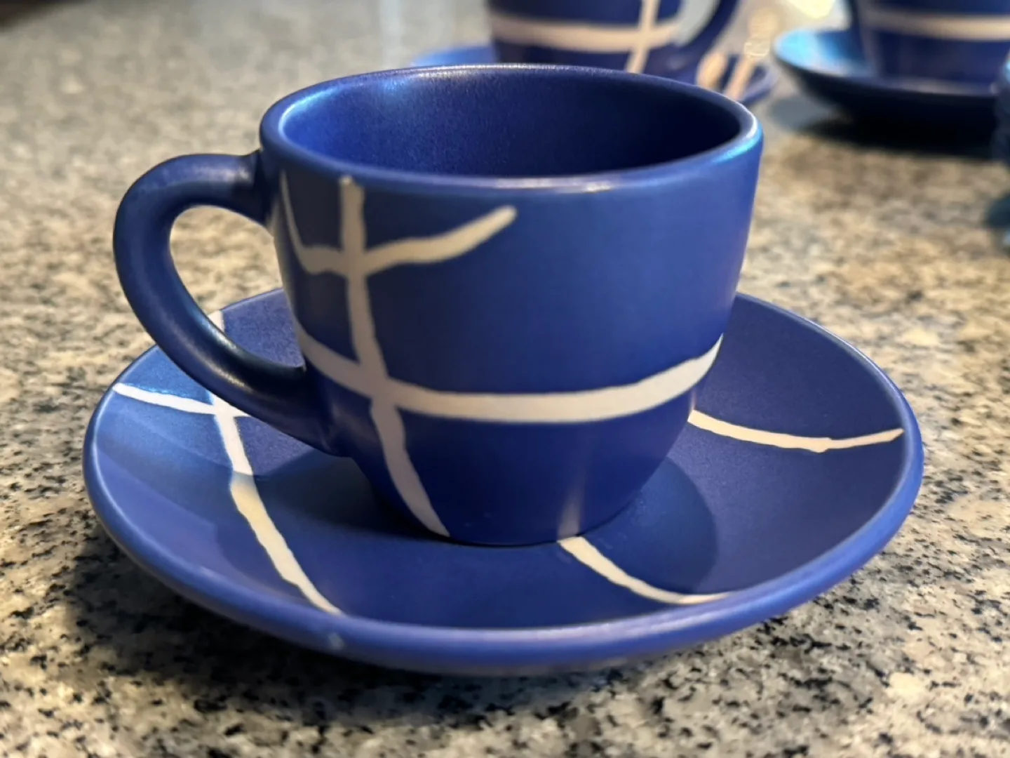 Blue and white espresso set. thumbnail