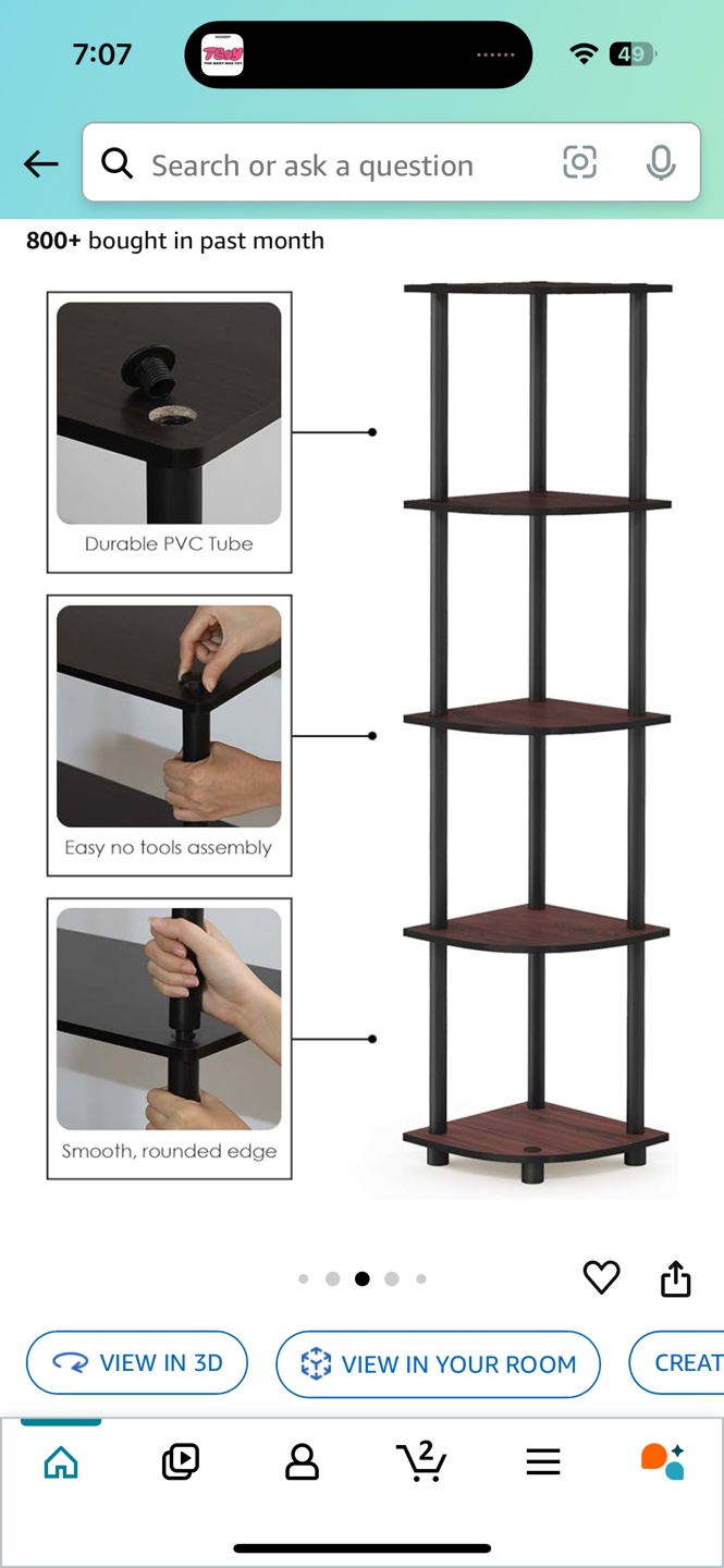 5 Tier Corner Display Rack Multipurpose Shelving Unit - photo 3