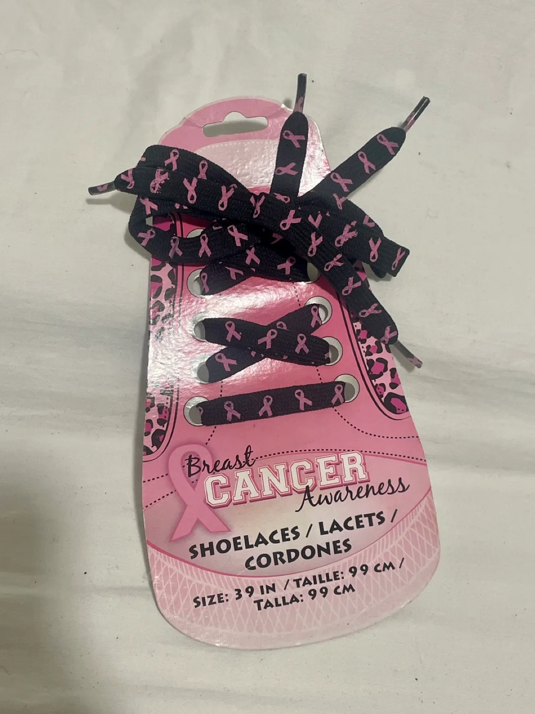#FREECYCLE pink ribbon shoe lace thumbnail