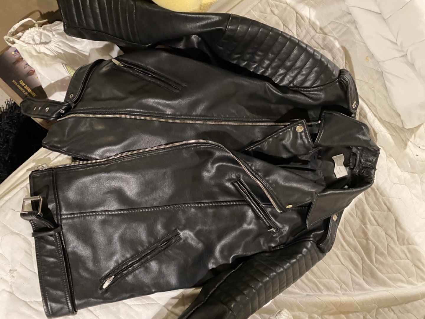 ZARA MAN Black Faux Leather Jacket