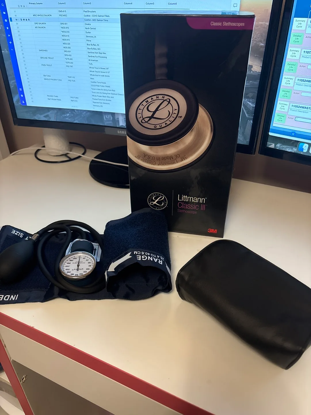 3M Littmann Classic III Stethoscope + Blood Pressure Cuff Set thumbnail