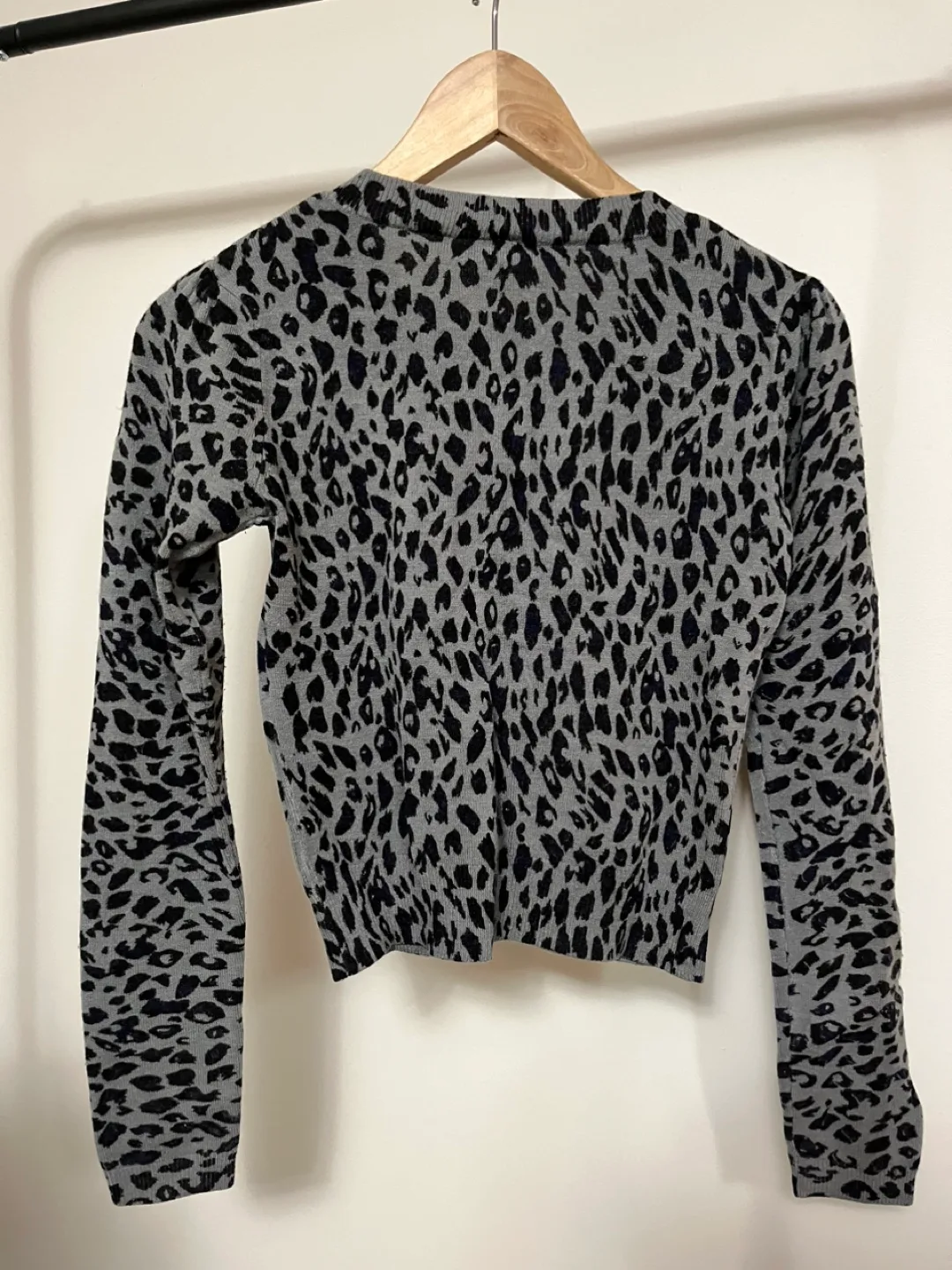 Grey Leopard Print Cardigan image indicator(2)