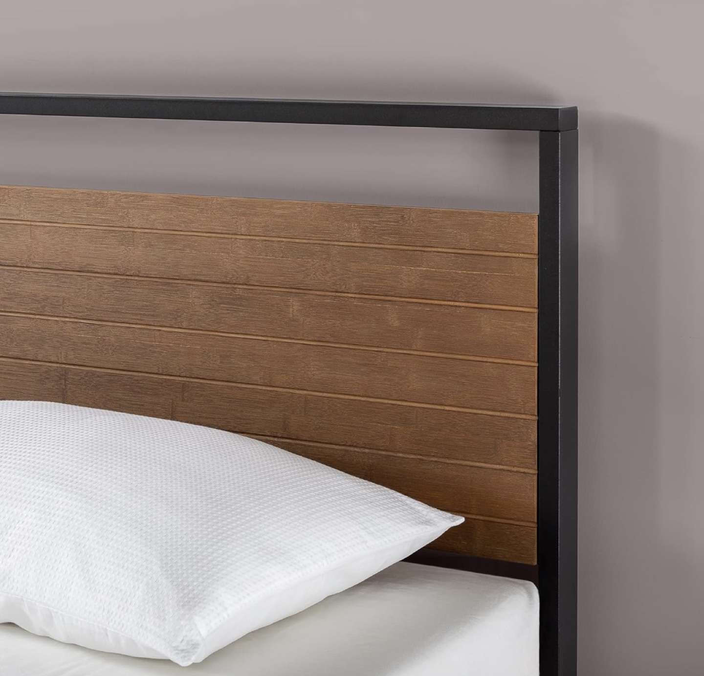 Queen Size Platform Bed Frame with Wooden Headboard - photo 5
