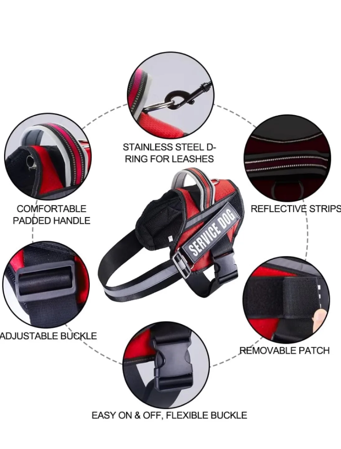 Dog Harness and Leash with Patches- Small image indicator(3)