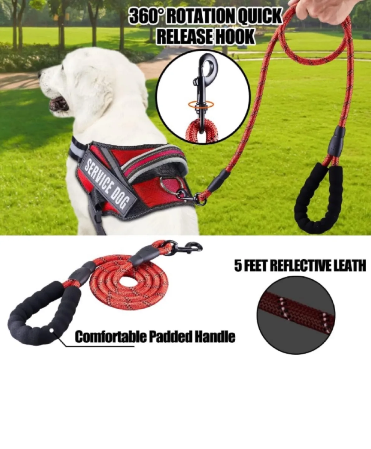 Dog Harness and Leash with Patches- Small image indicator(5)