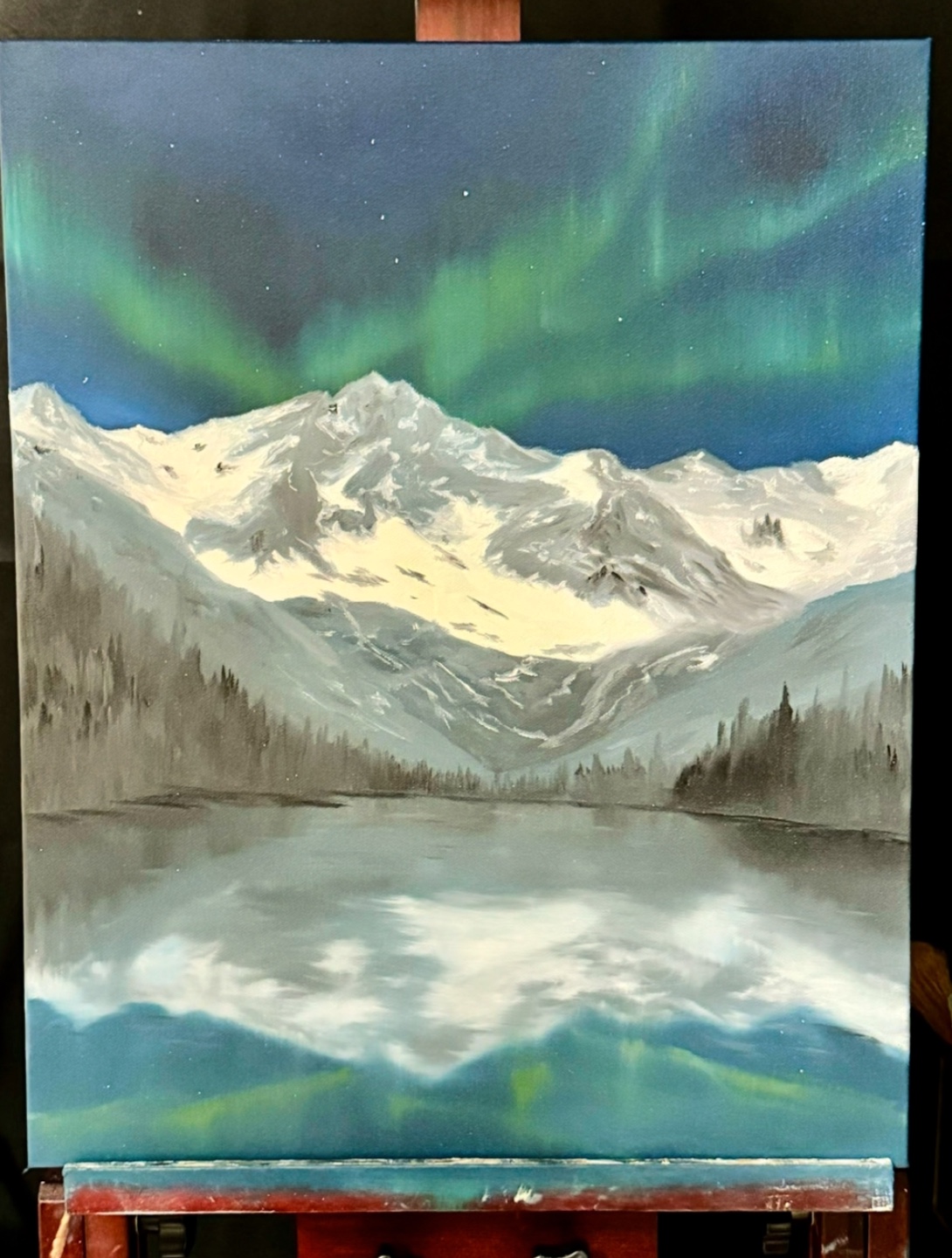 Original Oil Painting - Northern Lights - photo 4