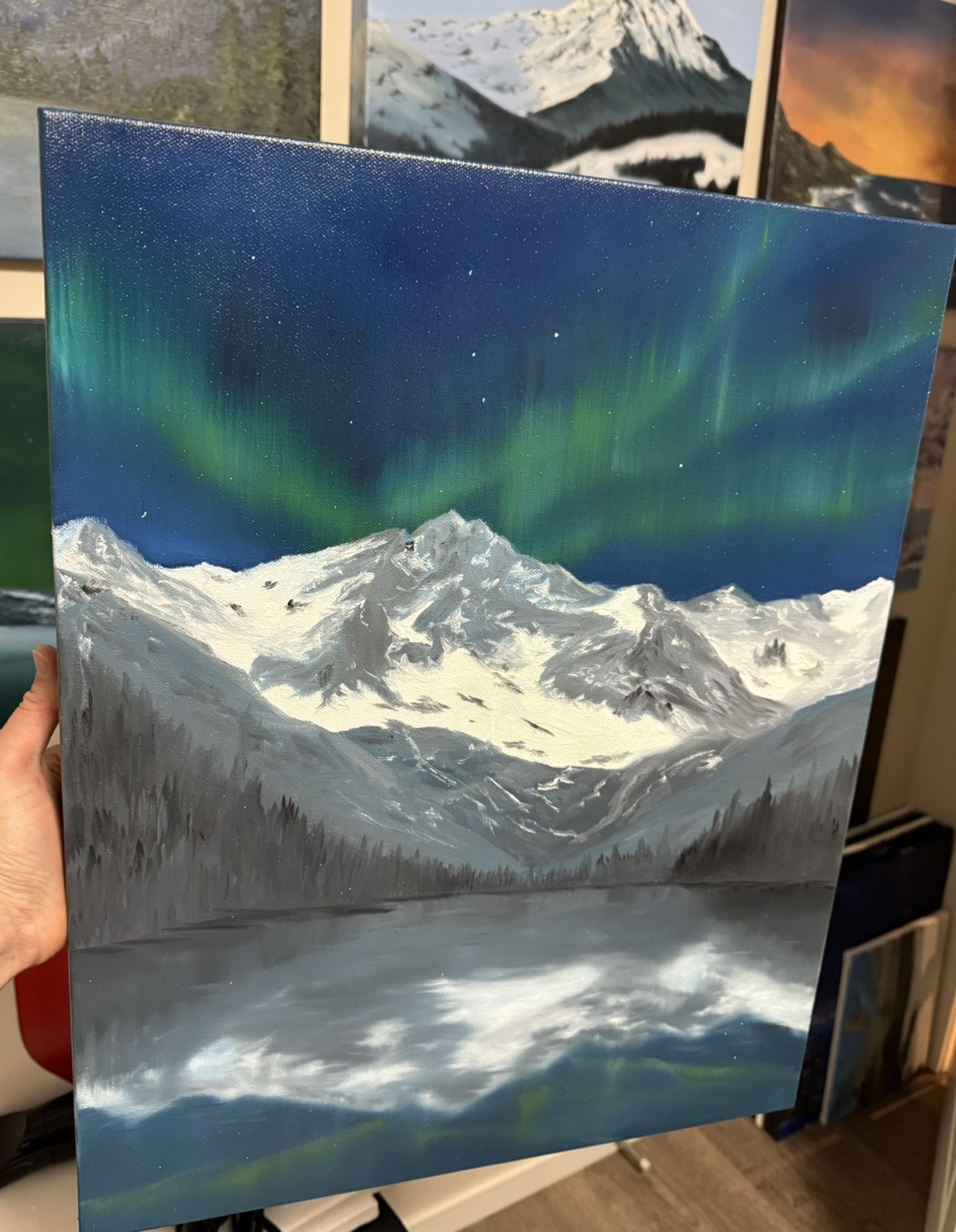 Original Oil Painting - Northern Lights