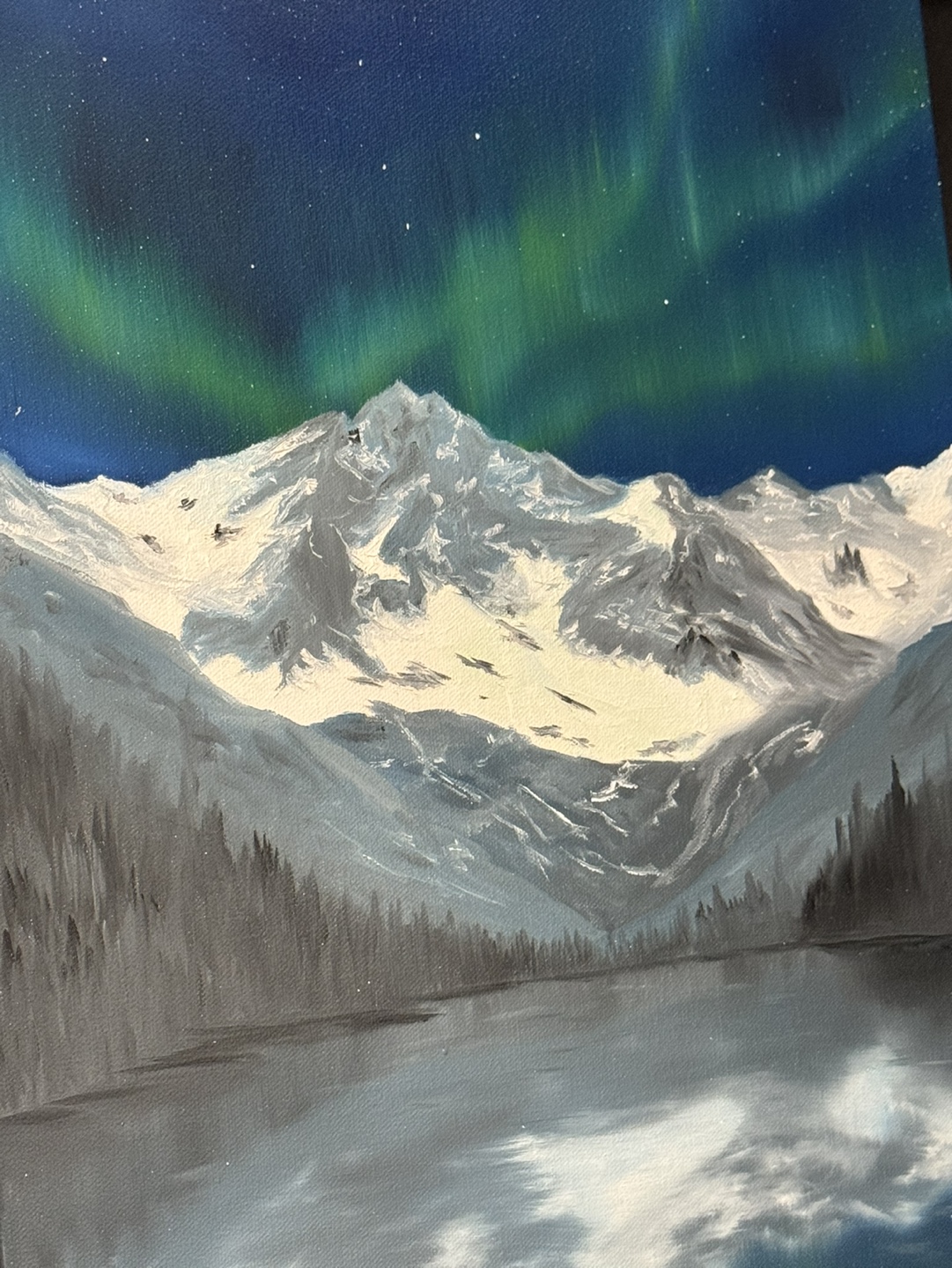 Original Oil Painting - Northern Lights - photo 3