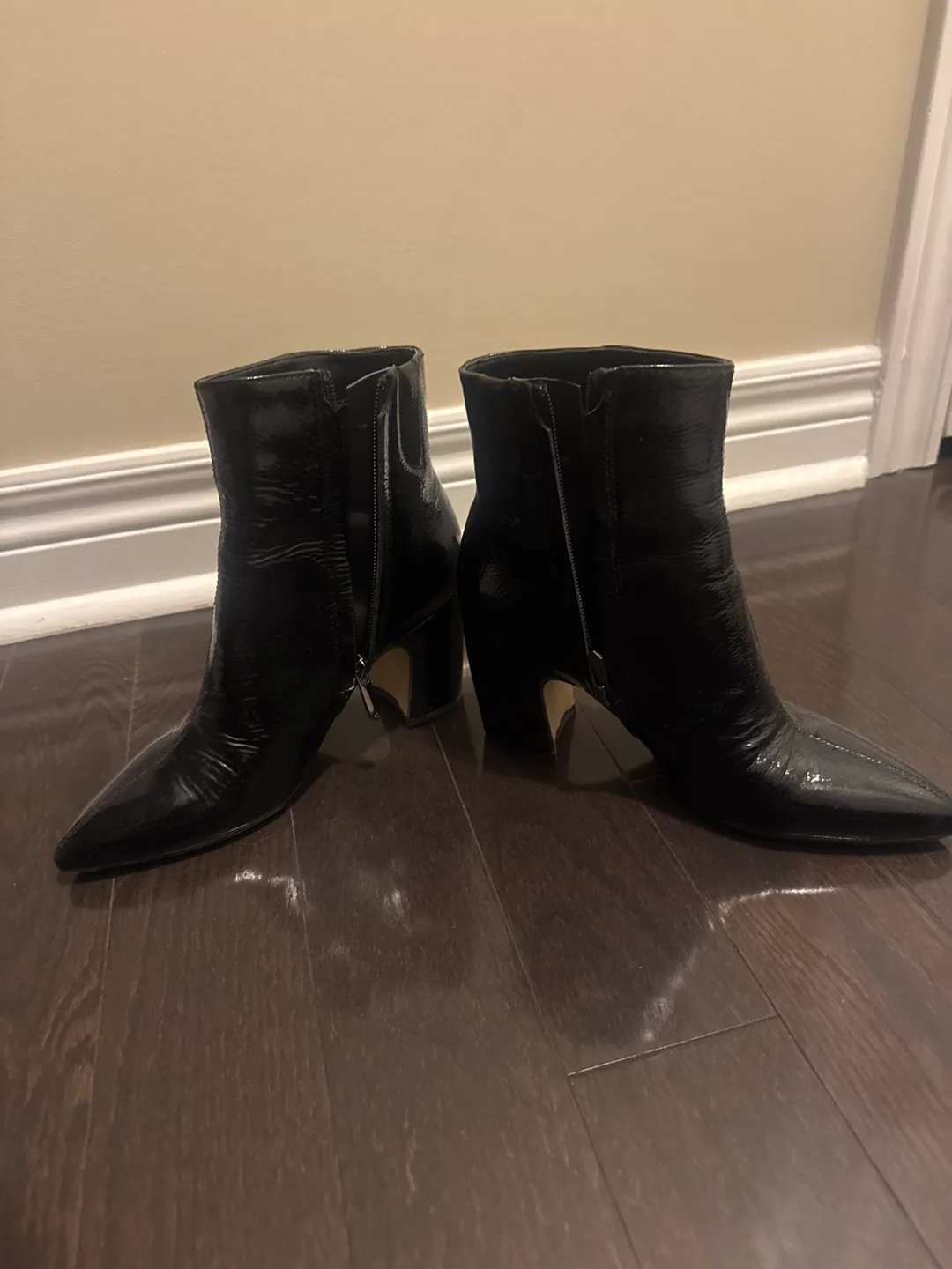 Sam Edelman Black Patent Leather Ankle Boots image indicator(2)