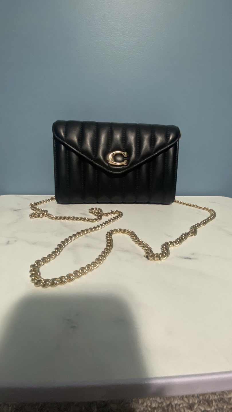 Coach Black Quilted Chain Bag