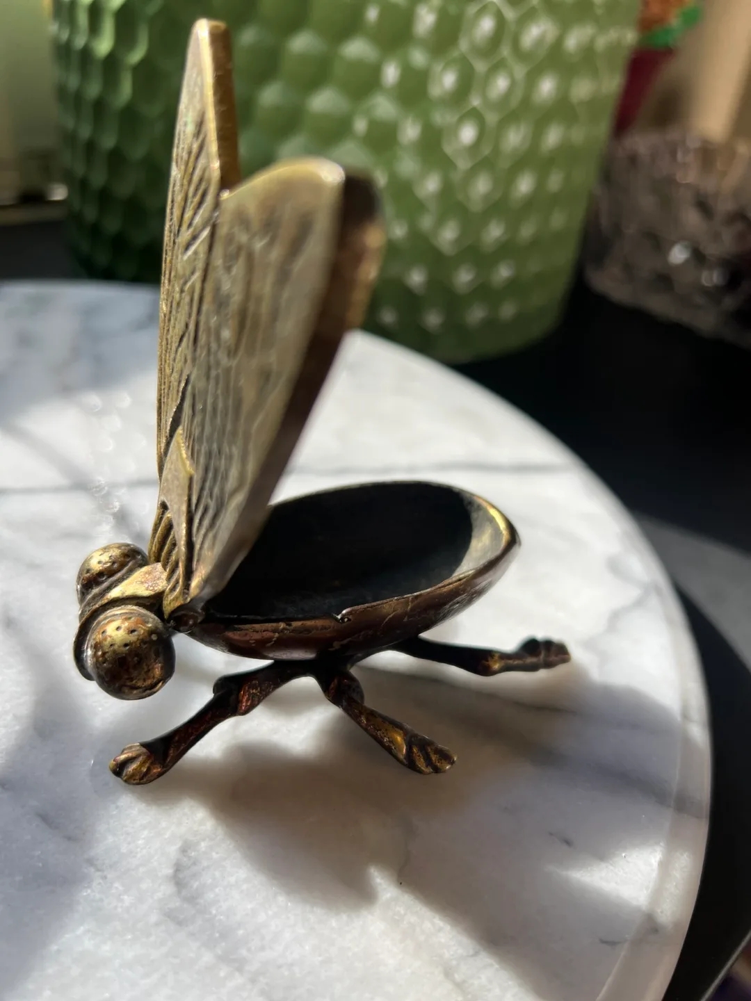 Vintage Brass Fly trinket Box image indicator(3)