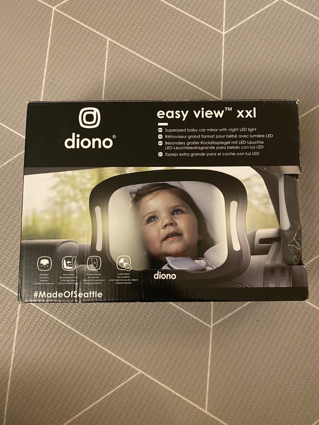 NEW Diono Supersized Baby Car Mirror with LED Light