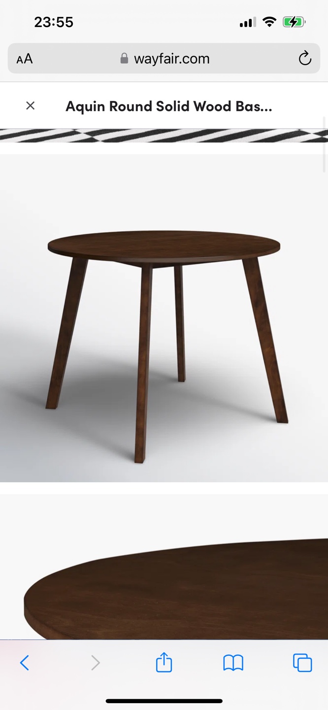 Round Solid Wood Base Dining Table